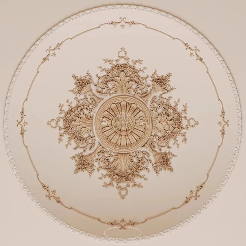 Combinaison de parquet décoratif en forme de plafond rond, disque gravé en imitation gypse creux