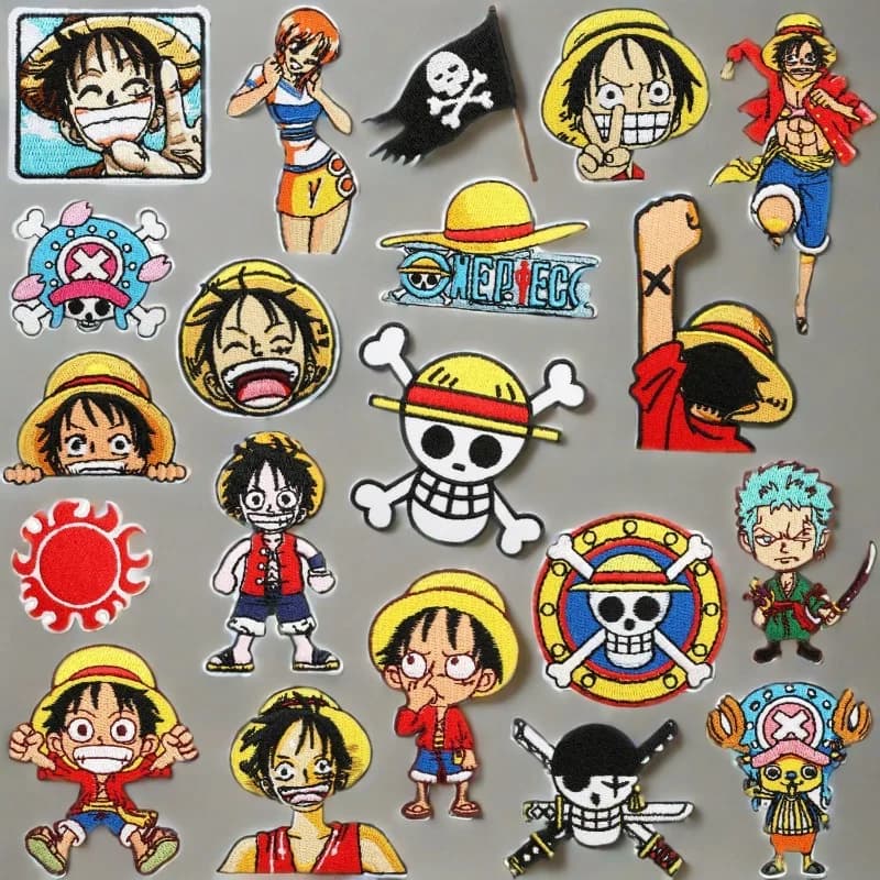 Autocollant en tissu brodé One Piece Luffy Chopper Zoro Anime, thermocollant pour vêtements, décoratif DIY, réparation de déchirures
