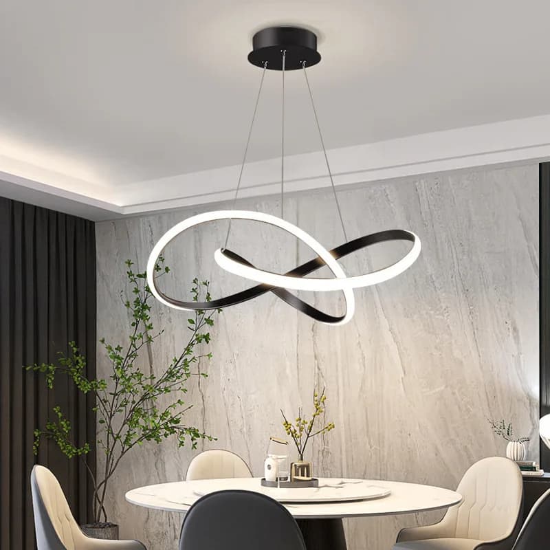 Lustre de plafond LED pour salle à manger, design créatif en forme de trèfle, lampe suspendue pour restaurant, hôtel, bar, éclairage artistique simple, décoration intérieure