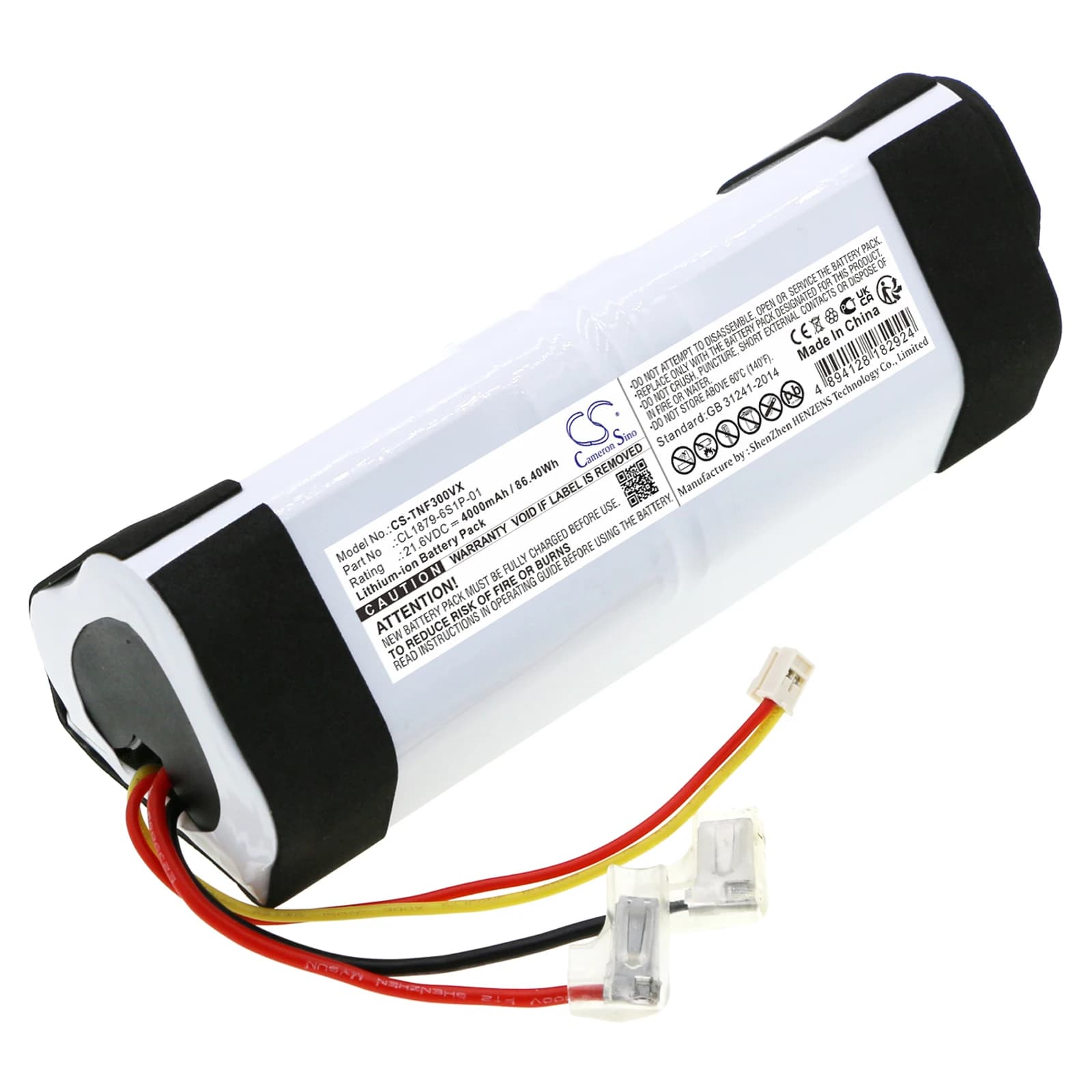 Batterie Li-ion pour Tineco 21.6V 4000mAh Modèles compatibles : Floor 2.0Slim, Floor One 1.0, Floor One S3-01, FM25-01, FM26-01, FW25M-01