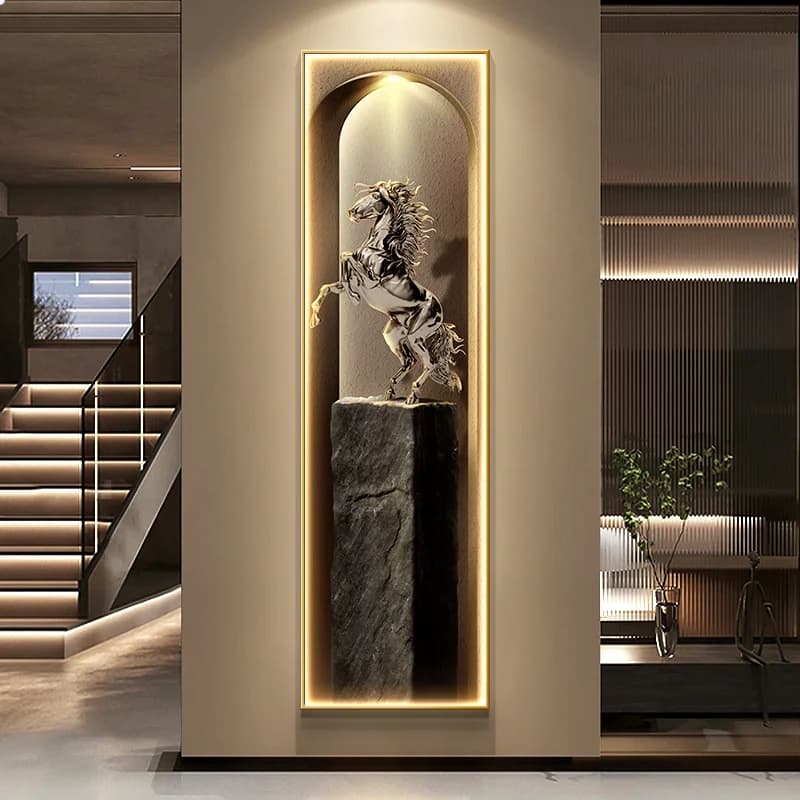 Lumière de luxe moderne entrée LED peinture décorative décoration de la maison salon chambre bureau couloir longue lumière murale
