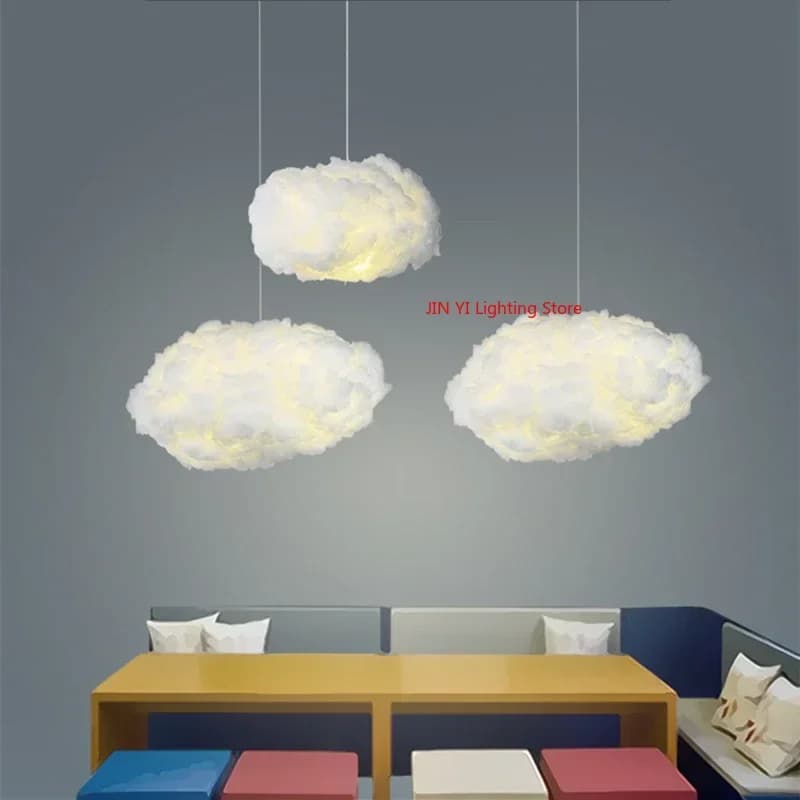 Lampe LED Suspendue en Forme de Nuages Blancs au Design Moderne