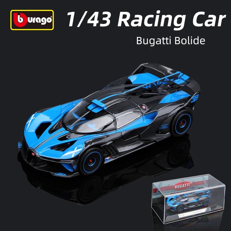 Bburago 1:43 Bugatti Bolide Modèle de voiture de sport en alliage, véhicule miniature, objet de collection statique, jouet décoratif