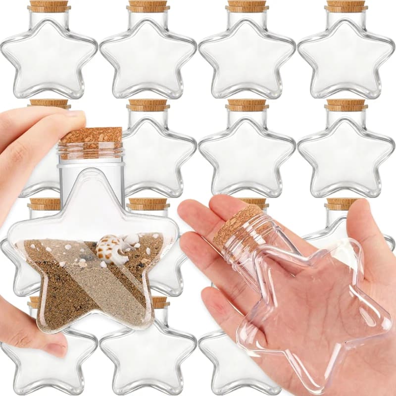 Bouteilles en verre en forme d'étoile S/M/L pour loisirs créatifs