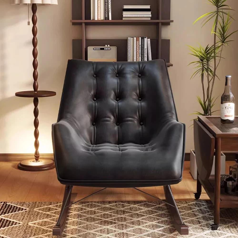 Chaises modernes noires salon luxe repose-pieds à bascule chaises paresseuses adultes concepteur Mecedoras De Madera accessoires pour la maison
