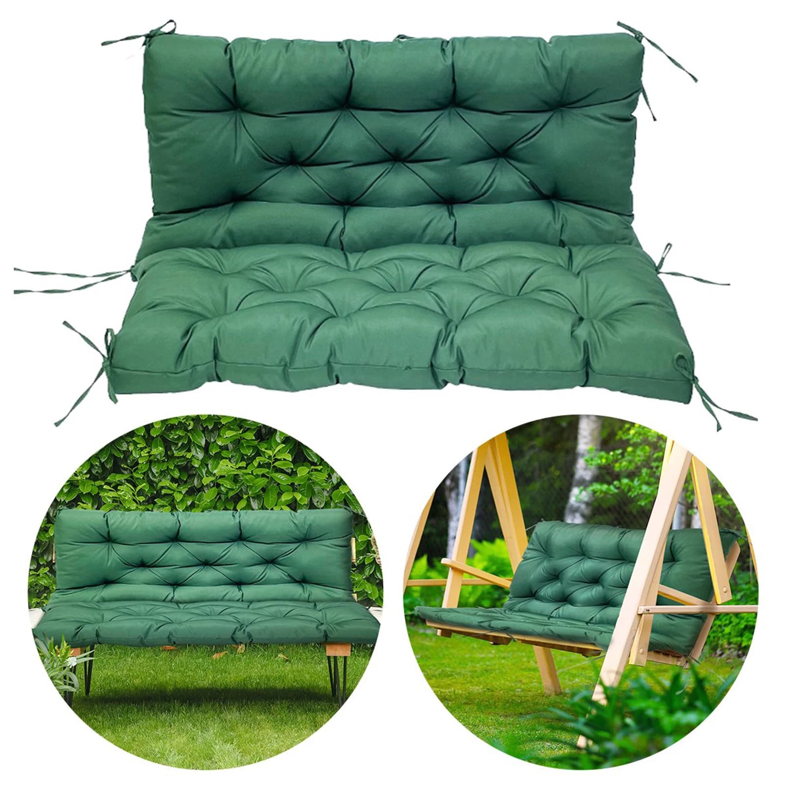 Coussins de banc d'extérieur, siège pivotant de jardin avec dossier, coussin de remplacement pour canapé-balançoire d'extérieur, 2/3 places