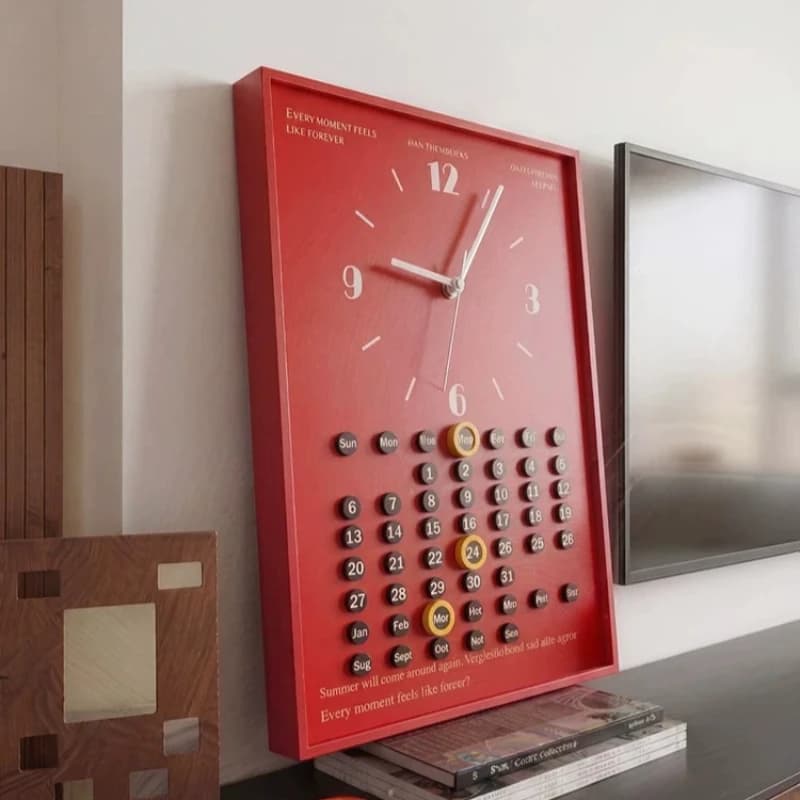 Horloge Murale Calendrier Créative pour Salon, Chambre, Bureau Moderne – Articles de Décoration Murale – Mecanisme d'Horloge Murale – Articles de Décoration Cool pour la Chambre