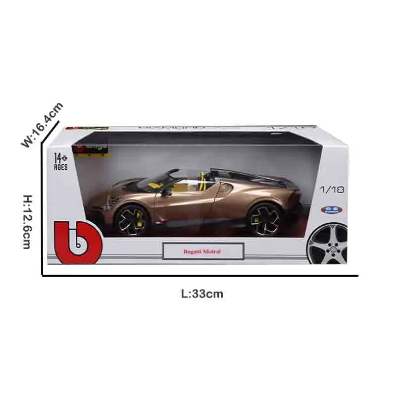 Bburago 1:18 Bugatti W16 Mistral Version or alliage Miniature Bugatti Supercar Mistral modèle moulé sous pression jouets personnalisés