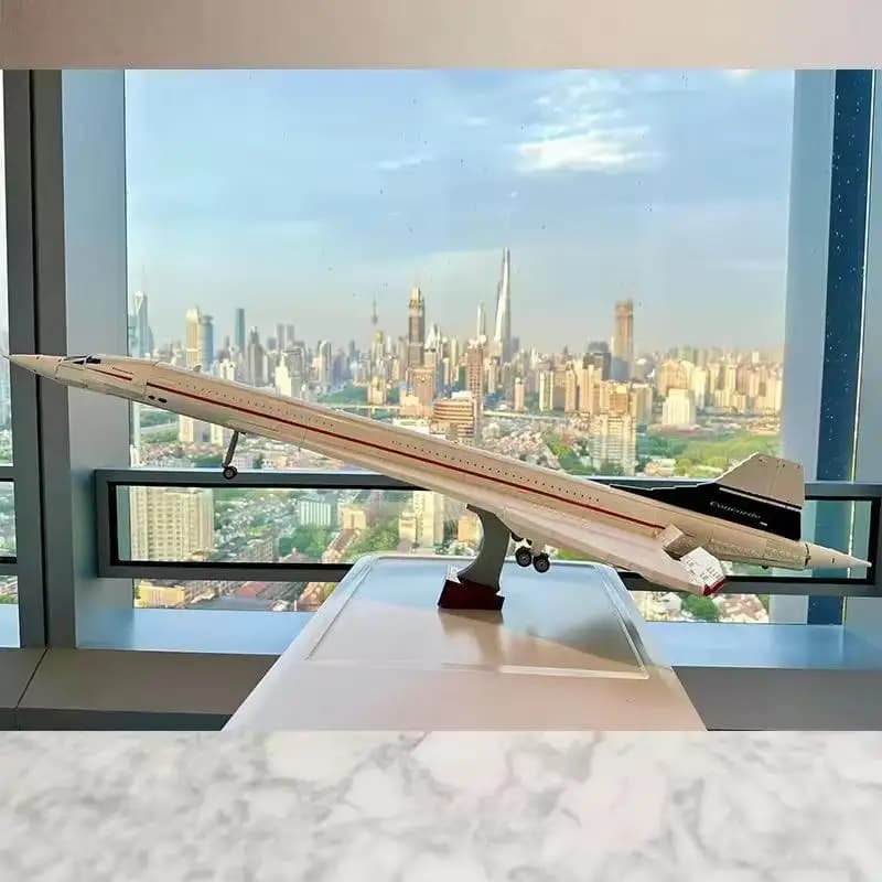 2083 pièces Blocs de construction Concorde Airbus Modèle d'avion technique de 105 cm Jouets éducatifs en briques pour enfants Cadeaux de Noël